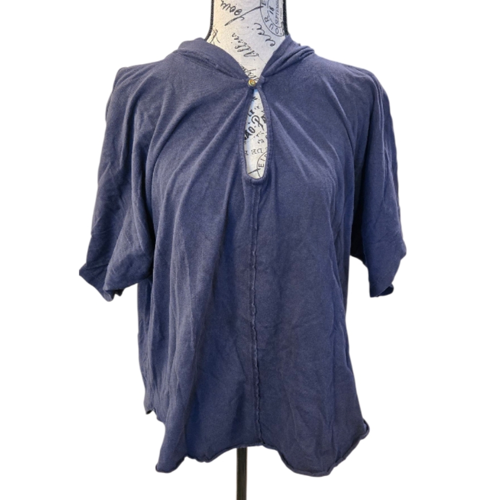 T.La Indigo Button Down Blouse
